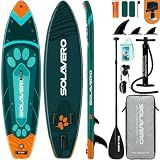 SOLAVERO 10'6" Inflatable Stand Up Paddle Board for Adults Supports 450LB