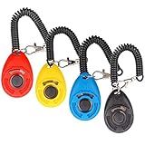 Diyife Clicker Training for Dogs, [4 Pcs, Multi-Color] Dog Clicker for Training, Clicker Dog Training with Wrist Strap, Clicker for Pets, Dog Clicker Perfect for Dog Cat Horse Behavioral Training