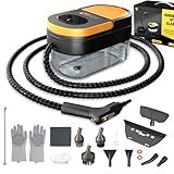 Gautye Steam Cleaner, 3-Level Adjustable Handle, 15s Heat-Up, 1.69 Quarts Tank, Portable Steamer for Cleaning with 15 pcs Accessories, Steam Cleaner for Home for Dirt, Grease, Grout, Tile,Floor, Car