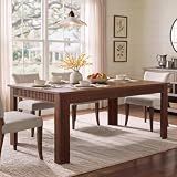 MapleGrace 70" Rectangle Dining Table for 6-8, Wooden Kitchen Table, Walnut