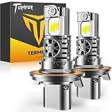 Termitor High Performance H13/9008 LED Bulbs, 140,000LM Ultra Brightness Hi/Low, 6500K Cool White,1:1 Mini Halogen Size, H13 Powersports Light with Cooling Fan, 3 Mins Install Plug and Play, Pack of 2