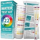 22 in 1 Drinking Water Test Kit 130 Strips - Well, Tap, Home, Swimming Pool, Hot Tub Testing Strip for Flouride, Lead, Hardness, Chlorine, Iron, Copper & More