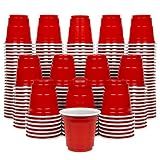 GoBig 200 Pack 2 oz Plastic Shot Cups - Mini 2oz Party Cups, Red