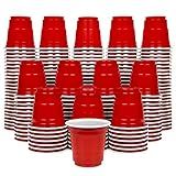 GoBig 200 Pack 2 oz Plastic Shot Cups - Mini 2oz Party Cups, Red