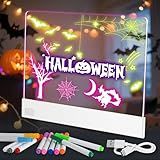 Led Drawing Board with 7 Light Effects, 13.7"X10" Rechargeable Doodle Glow Led Note Board with Colors, Lumiboard Light Up Drawing Tablet Gifts for Kids Teens Boys Girls Christmas Birthday Presents