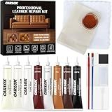 Leather Repair Kit for Car Seats, Furniture and Couch, Vinyl Repair Kit with 3-Step Reinforcement, Easy Instructions to Fix Tears, Holes, Scratches & Peeling, Customizable Colors for Glossy Leather