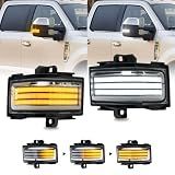 NJSBYL Led Side Mirror Marker Lamp for F0rd F150 F250 F350 F450 F550 2018-2022 2023 2024 2025 Super Duty Switchback White Driving Parking Light Amber Turn Signal Lights Clear Lens