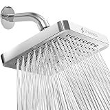 SparkPod Shower Head - High Pressure Rain - Premium Quality Luxury Design - Easy Clean Adjustable Replacement for Your Bathroom Shower Heads (Polished Chrome Finish, 6 Inch Square)