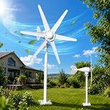 LEAQU 800W Wind Turbine Generator Kit, 12V/24V Wind Generator with 6-Blade & Low Start‑Up Speed 1.0m/s, Windmill Generators for Home Farm RV Boat Off-Grid Use(Excluding inverter)