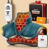 Graphene-Infused Instant Heating Pad with 3M Thinsulate, Ergonomic Weighted Heating Pad for Neck and Shoulders and Back, Heated Neck Wrap w/ 6 Heat Options 4 Auto Timer, Christmas Gifts for Women Men