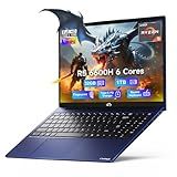 NIMO 15.6 FHD-Business-Gaming-Laptop, 6-Cores 660M GPU, AMD Ryzen 5 6600H 32GB DDR5 1TB SSD (Beat i5-12450H, Up to 4.5GHz) IPS Laptop Computer with 100W Type C Fingerprint Backlit Keyboard Win 11