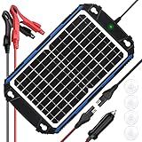 SUNER POWER Waterproof 12W 12V Solar Battery Charger & Maintainer Pro, Built-in UltraSmart MPPT Charge Controller, 12 Volt Solar Panel Trickle Charging Kits for Car Automotive Boat Marine RV Trailer