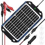 SUNER POWER Waterproof 12W 12V Solar Battery Charger & Maintainer Pro, Built-in UltraSmart MPPT Charge Controller, 12 Volt Solar Panel Trickle Charging Kits for Car Automotive Boat Marine RV Trailer