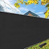 iCover 4x50ft Privacy Screen Fence, Outdoor Fencing Panels, Garden Windscreen Mesh Shade Sail Net Barrier, Include Reinforced Bindings and Brass Grommets Cable Zip Ties, Black