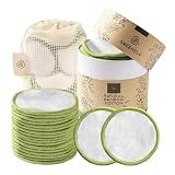 GREENZLA Reusable Makeup Remover Pads | 20 Pack | Bamboo Cotton Rounds