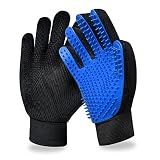 GJEASE Cat Grooming Glove Brush, Pet Hair Remover Tool, 1 Pair Reusable Dog Hair Fur Remover for Carpet, Furniture, Couch, Clothes, Eco-Friendly and High efficiency (Blue)