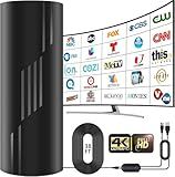 3900+ Miles Range TV Antenna,2026 Digital TV Antenna Indoor Outdoor with Strongest Amplifier, 360°Reception HD Antenna for Local Channels for Smart/Old TVs-38ft Coax Cable-Support 8K 4K 1080p ATSC 3.0
