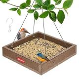Kingsyard Platform Bird Feeder for Outdoors, Hanging Feeding Tray