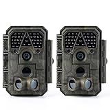 Meidase 2 Pack (Non-Cellular, Non-WiFi) Trail Camera P70, 64MP 1296p, No-Glow IR Night Vision, Motion Activated, Waterproof, Game Camera