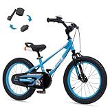 Royalbaby EZ Kids Bike, 16 Inch Balance Pedal Convertable Bicycle, Easy Learn Balancing to Biking Boys Girls Ages 4-7 Years Beginners, 16" Wheel Blue