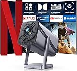 Netflix-Licensed丨20W Dolby Audio丨360°Adjustable Stand: Smart 4K Projector with WiFi 6 and 2-Way Bluetooth, Electric Focus & Auto Keystone, iWIMIUS 1080P Mini Portable Outdoor Proyector w/ HDMI ARC
