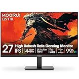 KOORUI Monitor, 27 Inch Gaming Office Monitor, Eye-Care IPS FHD 1080P 144Hz Computer Screen with HDMI VGA, Slim Bezels, Freesync, Ergonomic Tilt, VESA Mountable, Black