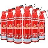 Fire Extinguisher for Home with Mount, 6 Pack Upgraded 8-in-1 Portable Fire Extinguishers For Vehicle Car Boat Marine Kitchen Emergency Supplies, Water-Based Extinguisher For A, B, C, K Fire Types