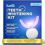 Luelli Teeth Whitening Kit with 35% Carbamide Peroxide - Teeth Whitener for Sensitive Teeth | Enamel Safe - 32 LED Lights - Wireless with Tray and Whitening Gel Pen for Home | Travel (Cool Mint)