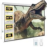 DINAH 72 Inch Electric Projector Screen with Remote, Automatic Air Indoor Drop Down, Motorized 4K 3D HD Projection for Movies