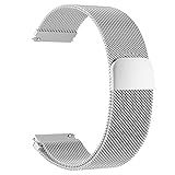 Upzuna Compatible with Fossil Sport 41mm Women's Gen 4 Band for Huawei Watch Sports Loop, Metal Mesh Magnetic Watch Bands Quick Release Replacement Strap for Women Men Universal 18mm Watch Lug Silver