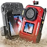 8K UHD 70MP WiFi Digital Camera with 64GB Card Rugged Waterproof Dustproof Shockproof 33FT Underwater Camera Dual-Screen Selfie for Snorkeling Autofocus Point and Shoot Digital Camera (Red)