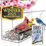 Window Bird Feeder by Nature's Hangout - No Assembly, Strong Suction Cups