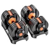 Moveta Adjustable Dumbbells Set of 2，Free Weights Dumbbells Set