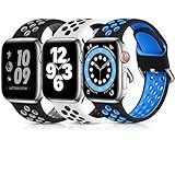 Lerobo 3 Pack Sport Bands Compatible with Apple Watch Band 44mm 49mm 46mm 45mm 42mm 41mm 40mm 38mm Men Women,Soft Silicone Breathable Band for iWatch SE Ultra iWatch Series 10 9 8 7 6 5 4 3 2 1