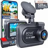 ROVE R2-4K Dual Dash Cam Front and Rear, STARVIS 2 Sensor, Free 128GB Card