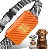 KJKZO Dog Bark Collar for Large Medium Small Dogs, Effective No-Bark Collar, Smart Barking Collar, Rechargeable Bark Collar with 7-Level Sensitivity, 3 Beep & Vibration Modes, Waterproof, Orange