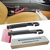 TUOBITUO Car Seat Gap Filler 2 Pack with Organizer Hook Function & Car Glass Breaker,Prevents Small Items Tools from Falling Gap Stopper Seat Side Gap Filler for All Cars