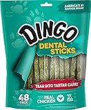 Dingo Dental Sticks 48 Count, Natural Chewing Action Helps Clean Teeth