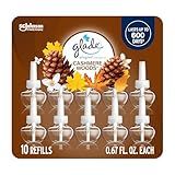 Glade PlugIns Refills Air Freshener, Scented and Essential Oils for Home and Bathroom, Cashmere Woods, 6.7 Fl Oz, 10 Count (Packaging May Vary)
