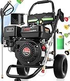 4200PSI Pressure Washer 4.0GPM Gas Power Washer 212CC Gas Powered Washing Machine Commercial High Pressure Washer with 25ft Hose&5 Nozzles for Patio Garden Yard Vehicle,EPA/CARB/ETL (Black)