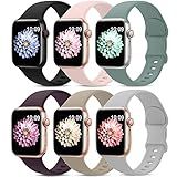 6 Pack Sport Bands Compatible with Apple Watch Band 38mm 40mm 41mm 42mm 44mm 45mm 49mm 46mm,Silicone Waterproof Strap for iWatch Apple Watch Series 11 10 9 Ultra 8 7 6 5 4 3 2 1 SE Women Men