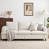 GRUSIGN 3 Seater Couch, 83" Comfy Corduroy Sofa with Deep Seat, Modern Sofa Couch for Living Room, Office, Bedroom, Apartment (Pillows not Included)