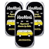 Vanman’s - Handmade Peppermint Beeswax Lip Balm (3 Pack) - Peppermint Lip Balm with Rosemary, Almond and Coconut Oil - Bee Balm with Vitamin E - Ideal for Dry Lips - 2 oz