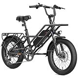 Fat Tire Electric Bike for Adults 20" E Bike 1200W Peak Mountain Ebike Commuting Off-Road E-Bike 7 Speed Pedal Assist Electric Bicycle with 48V Removable Battery Up to 90 Miles 28 MPH