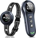 2-in-1 Dog Shock Collar & Dog Bark Collar - Smart Anti Barking Dog Training Collar with 5 Adjustable Sensitivity & 3300FT Remote for All Breeds IP67 Waterproof E-Collar
