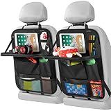 LUCMO Car Backseat Organizer with Foldable Tablet Holder, Black