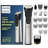 Norelco Philips Multigroom 7000 Series, All-in-One Trimmer, Beard Trimmer and Hair Clipper, 19-Piece Men's Grooming Kit for Beard, Head, Hair, Body, and Face, Soft Pouch, MG7910/49