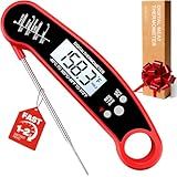 Meat Thermometer Digital - Instant Read Food Thermometer for Cooking Grilling, Candy, Air Fryer, Griddle Probe Kitchen Gadgets Essentials BBQ Accessories, Gifts for Him, Red