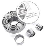 Bukuwa 12 Pcs Round Cookie Biscuit Cutter Set, Graduated Circle Cutters