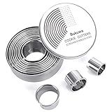 12 Pieces Round Cookie Biscuit Cutter Set,Graduated Circle Pastry Cutters,18/8 Stainless Steel Cookie Cutters and Donut Cutter Ring Molds